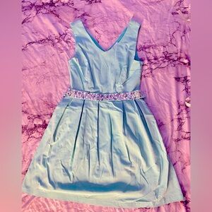 Seafoam Emerald Sundae V-Neck Dress, Small